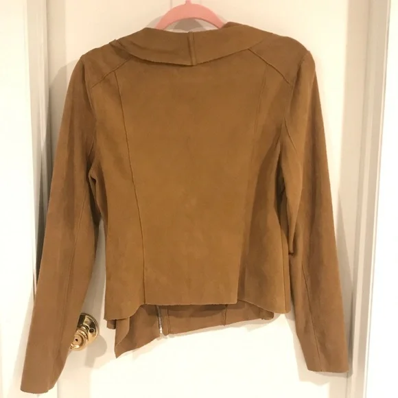 Blank NYC faux suede chestnut brown side zip up jacket size medium - Picture 4 of 10
